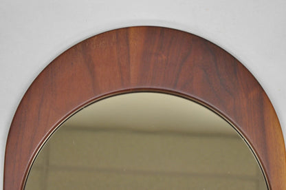 Mid Century Danish Modern Style Sculpted Solid Teak Wood Mirrors - 3 pc Set