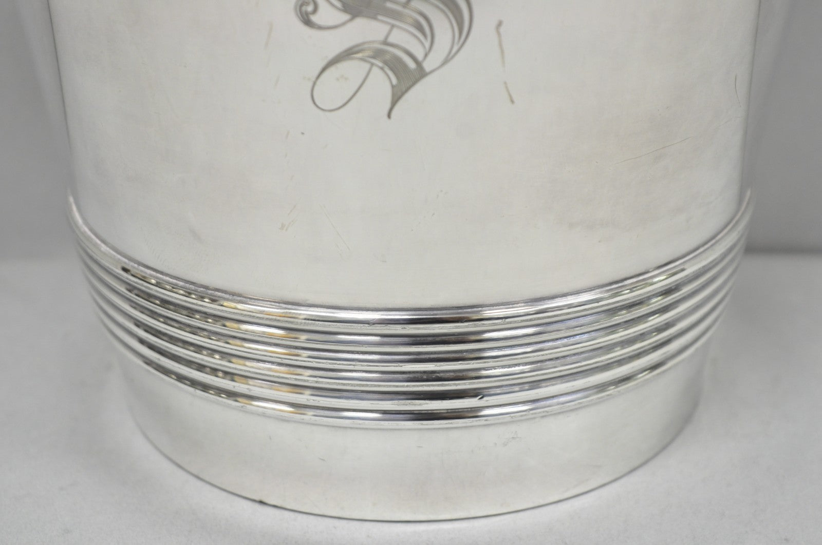 International Wilcox English Regency Silver Plated Champagne Ice Bucket "S" Mono