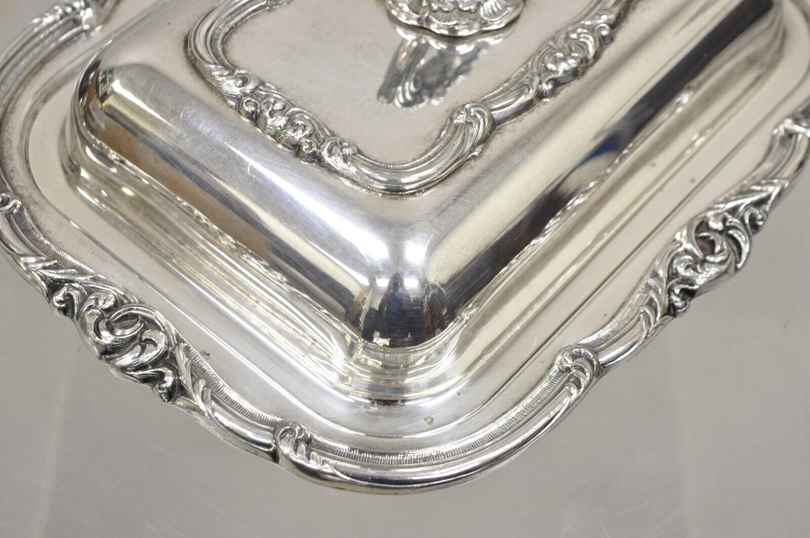 Vintage Gorham Black Starr Silver Plated Lidded Vegetable Serving Platter Dish