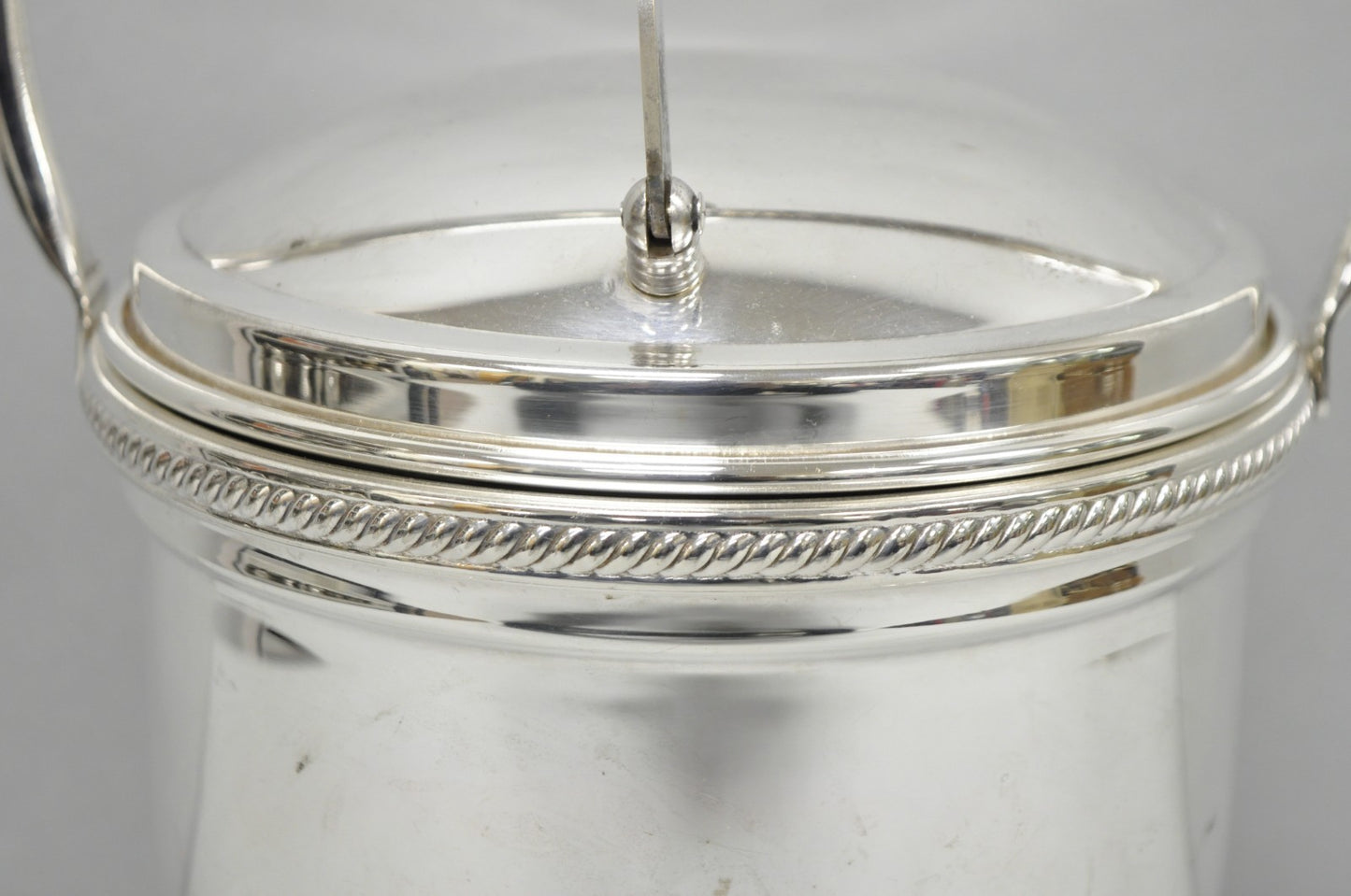 Vintage Victorian Silver Plated Reticulating Hinge Ice Bucket w/ "B" Monogram