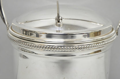 Vintage Victorian Silver Plated Reticulating Hinge Ice Bucket w/ "B" Monogram