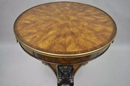 Theodore Alexander Replica Sphinx Monopodiae Round Egyptian Revival Center Table