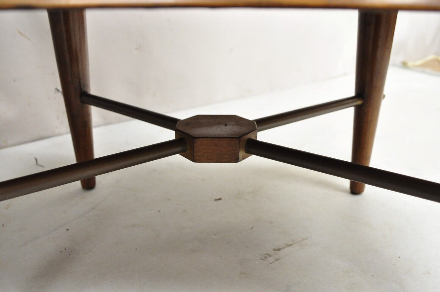 Vintage Mid Century Modern 3D Diamond Facade Walnut Nightstands - a Pair