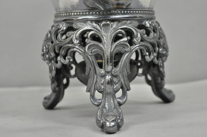 Antique Art Nouveau English Silver Plated Floral Repousse Samovar Coffee Tea Pot