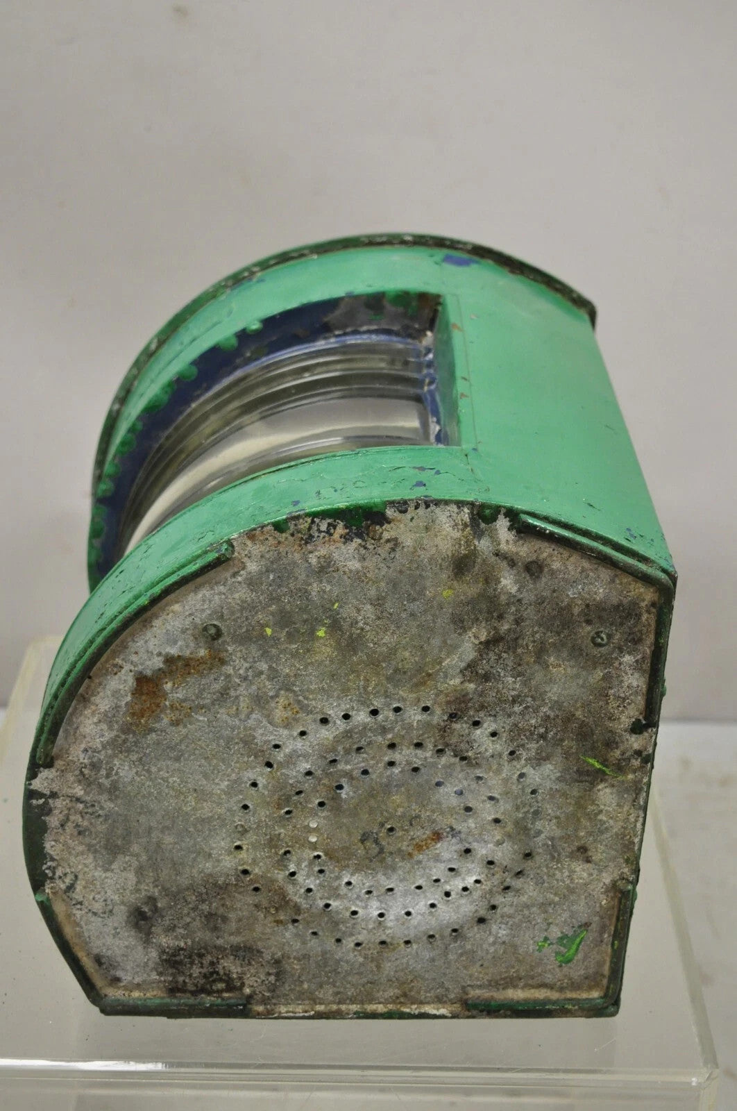 Antique Eli Griffith & Sons Green Marine Masthead Ship Lantern Light Fixture