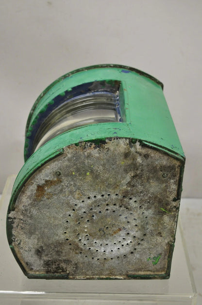 Antique Eli Griffith & Sons Green Marine Masthead Ship Lantern Light Fixture