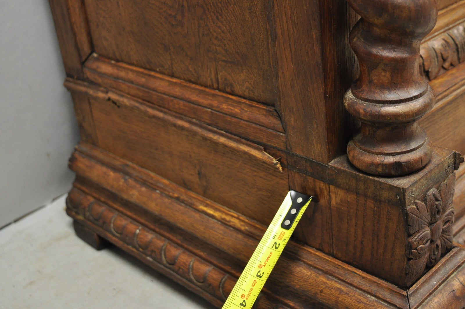 Antique Renaissance Revival Oak Wood Spiral Barley Twist Jelly Liquor Cabinet