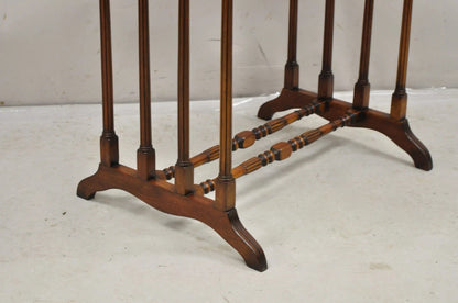 Regency Style Mahogany Brown Tooled Leather Accent Side Table by Highland House
