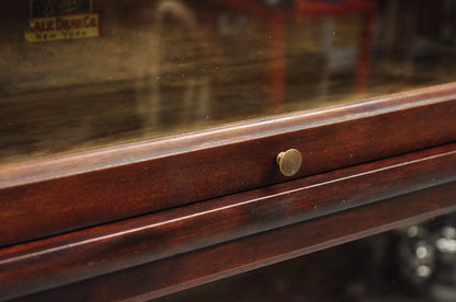 Antique Hale Mahogany 3 Section Stacking Barrister Glass Door Lawyers Bookcase