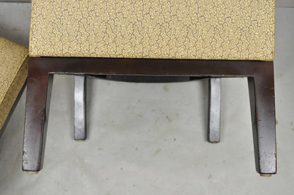 Vintage Edward Wormley for Dunbar Wood Frame Slipper Lounge Chairs - a Pair