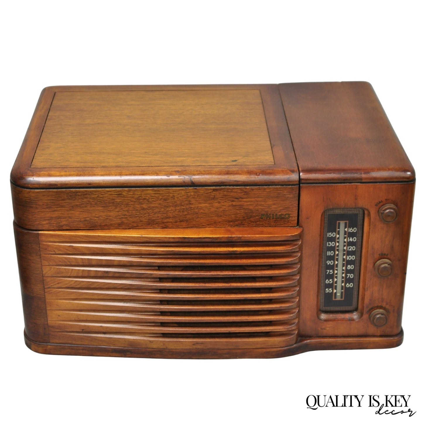 Antique Philco Tube Radio Table Record Player Mahogany Case Model 46-1203