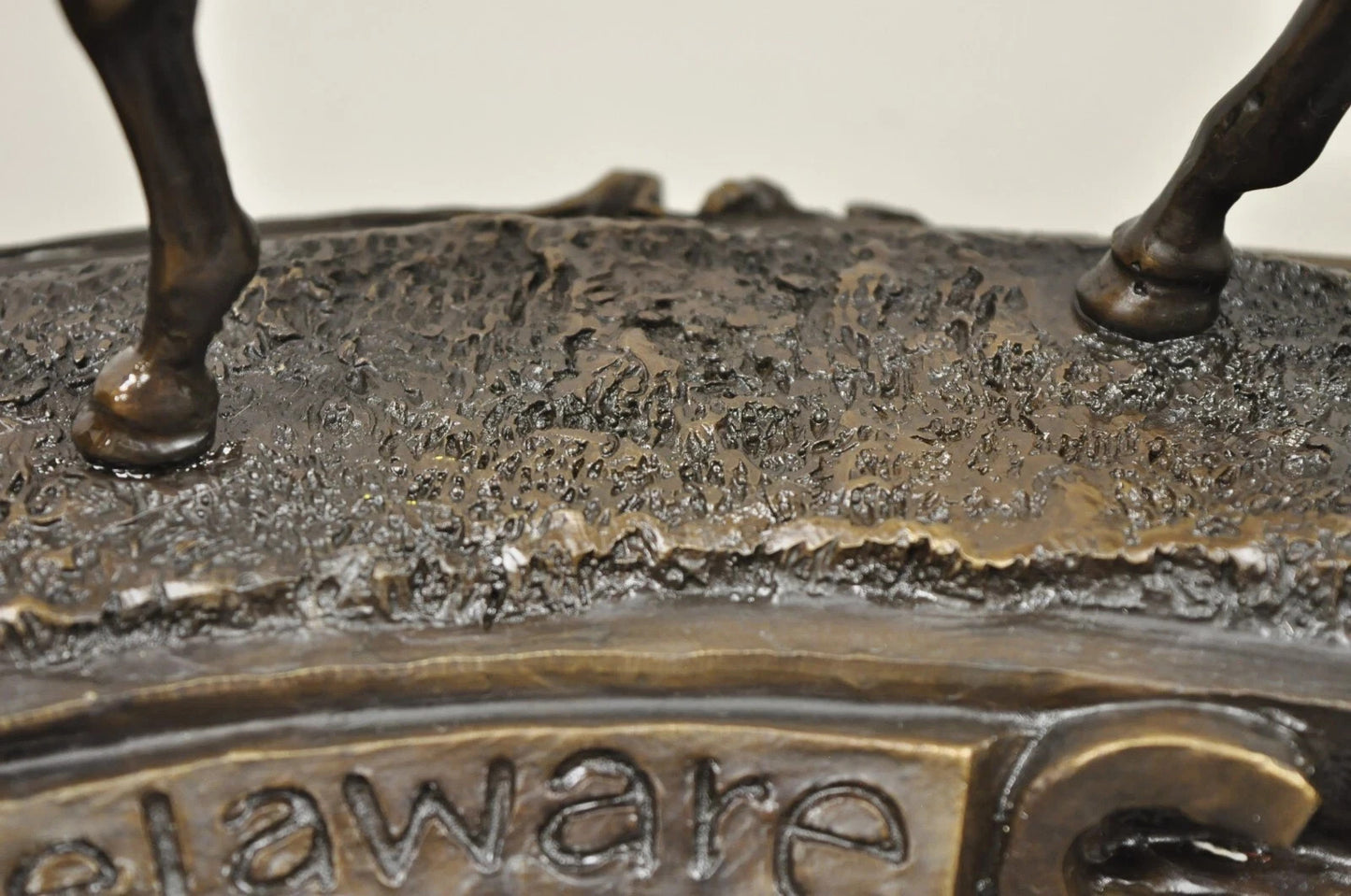 Delaware Park Bronze Equestrian Rider Jockey Leading Race Horse Lantern Statue