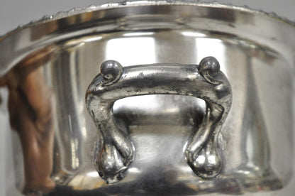 Vintage English Regency Style Silver Plated Low Champagne Chiller Ice Bucket