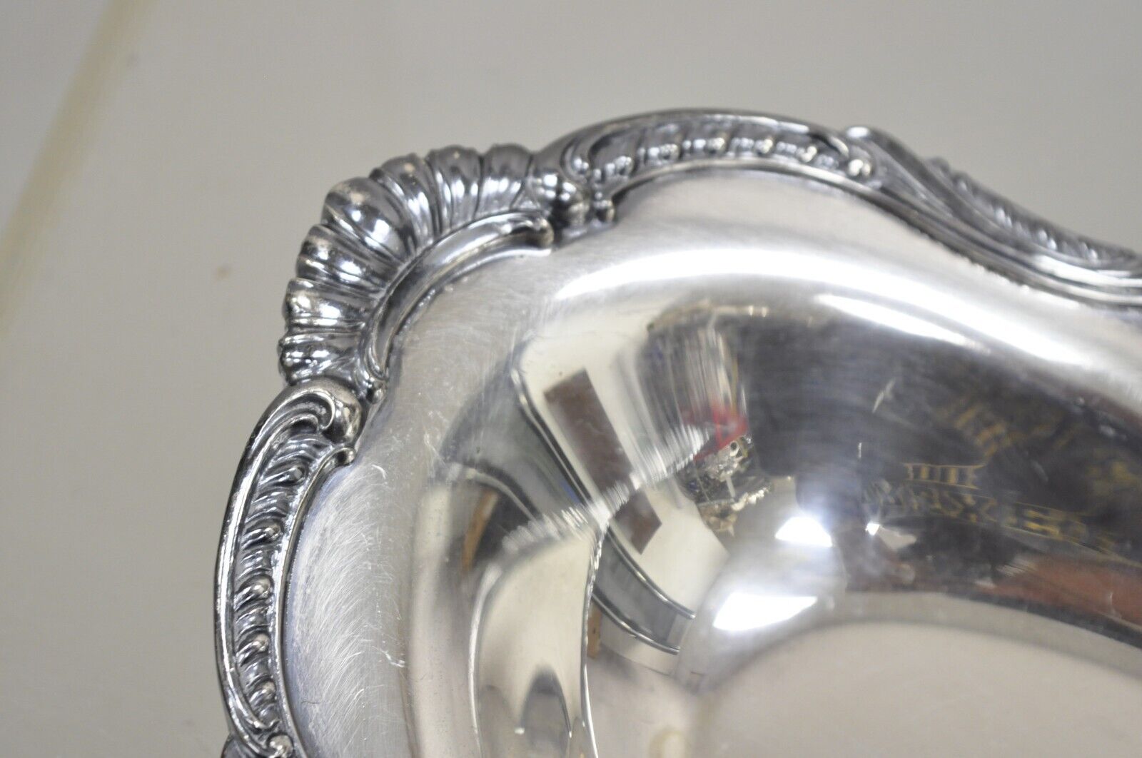 Vintage Fine Arts Silver Plate "Southern Colonial" Oval Trinket Dish Platter