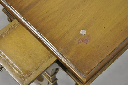 Vintage J. Zonon Regency Style X-Frame Mahogany Side Lamp Tables - a Pair