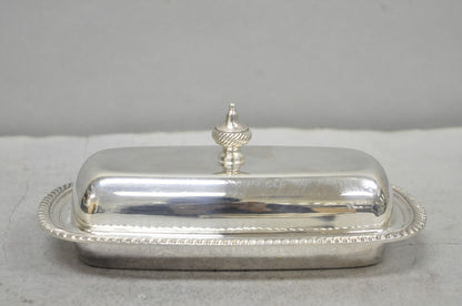 Vintage Oneida Silver Plated Covered Butter Dish w/ Glass Liner (A)