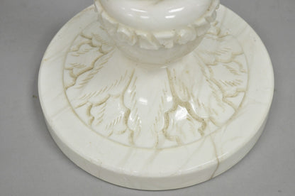 Vintage Italian Classical Carved Solid Marble Column Pole Floor Lamp