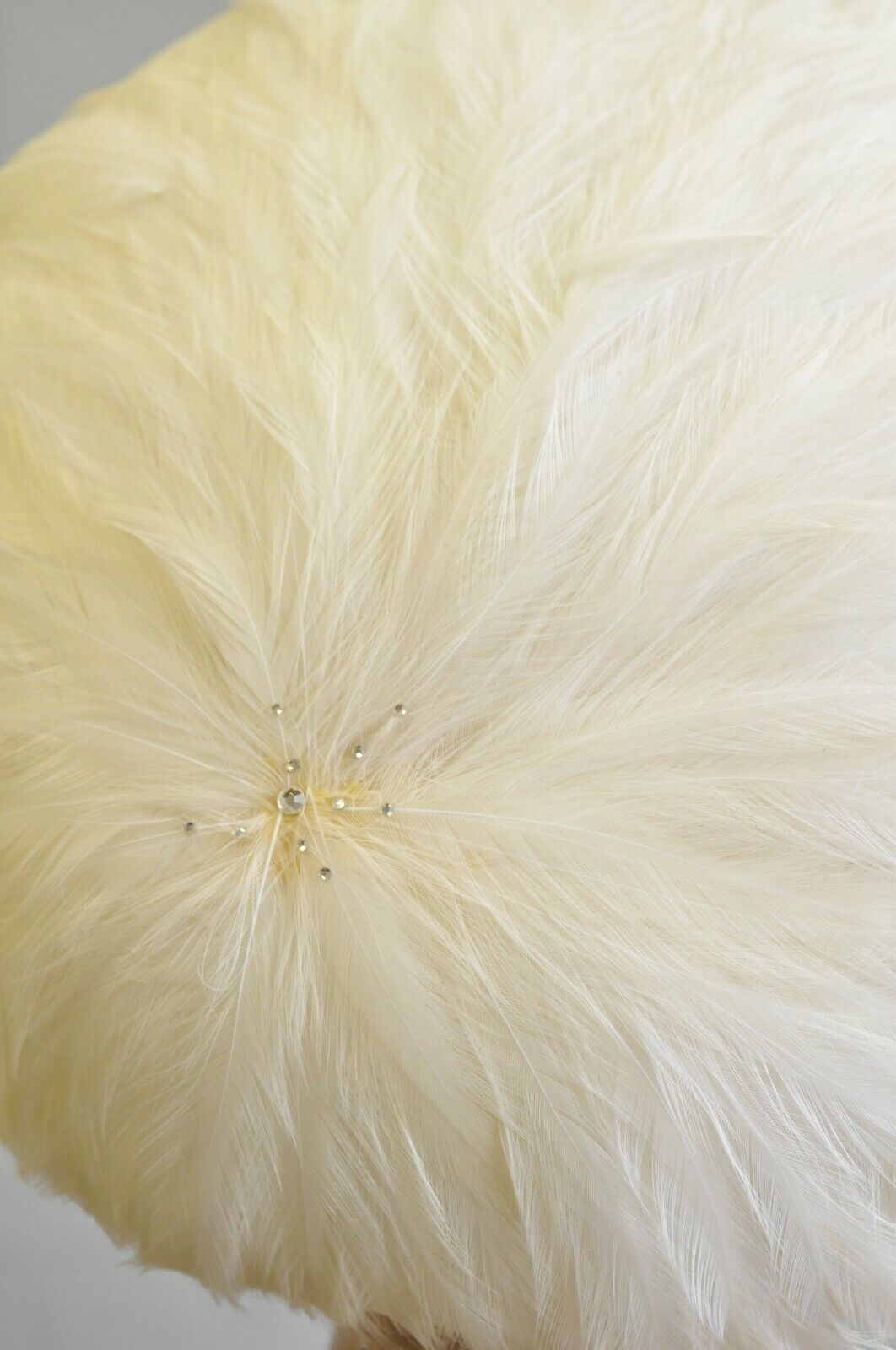 Vintage Jack McConnell White Feather Rhinestone Church Derby Ladies Crown Hat 