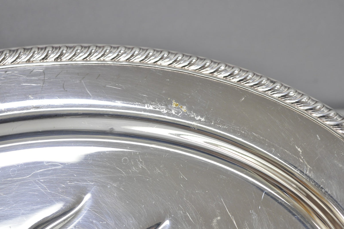 Vintage W.M. Rogers 810 Regency Silver Plated Oval Meat Cutlery Serving Platter