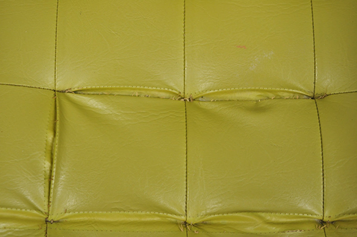 Vintage Ray Zimmerman for DUX Sculpted Walnut Green Vinyl Club Lounge Arm Chair