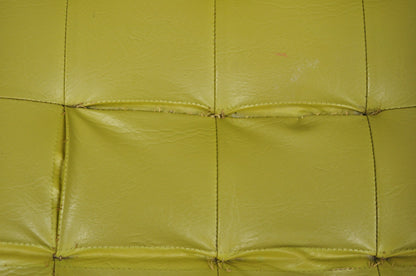 Vintage Ray Zimmerman for DUX Sculpted Walnut Green Vinyl Club Lounge Arm Chair