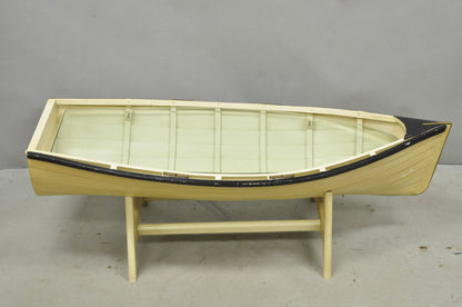 Vintage Style Dory Row Boat Nautical Bookshelf / Table By Authentic Models