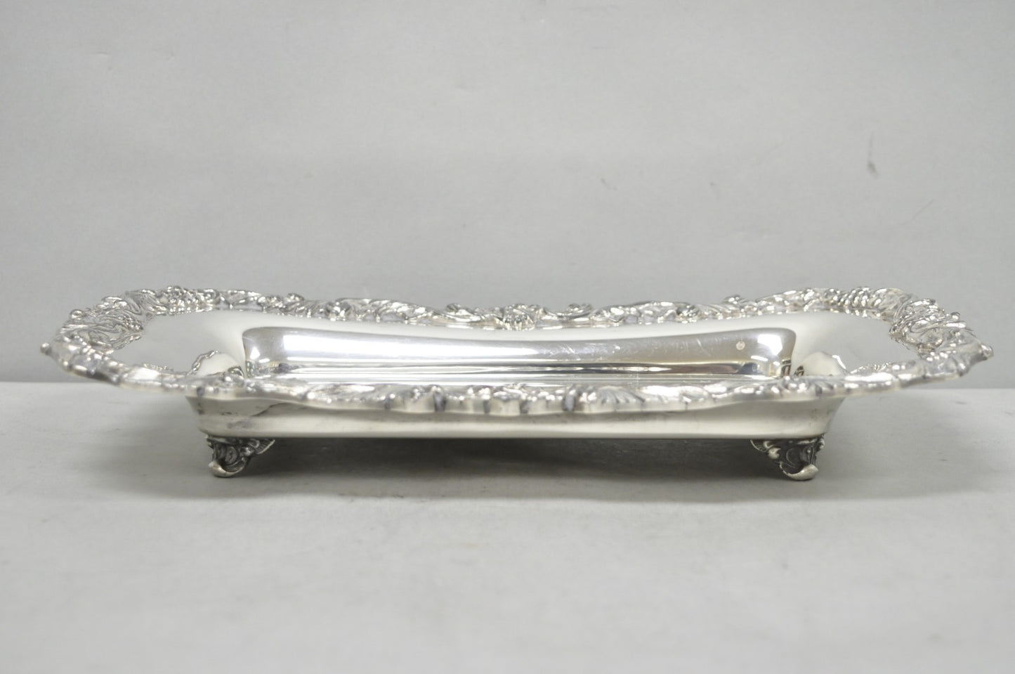 Vintage Sheffield Silver Co Victorian Silver Plated Footed Trinket Serving Dish