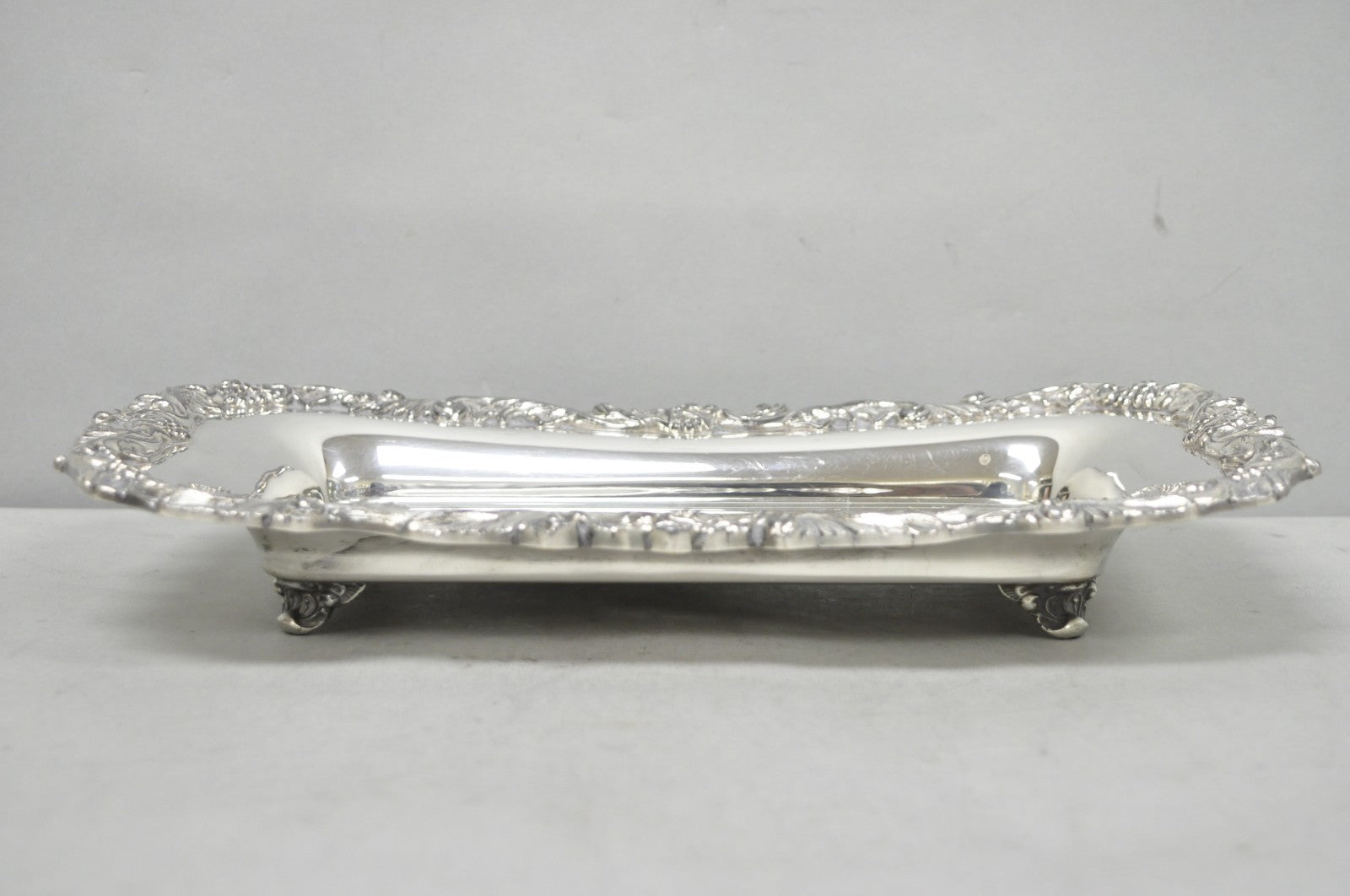 Vintage Sheffield Silver Co Victorian Silver Plated Footed Trinket Serving Dish