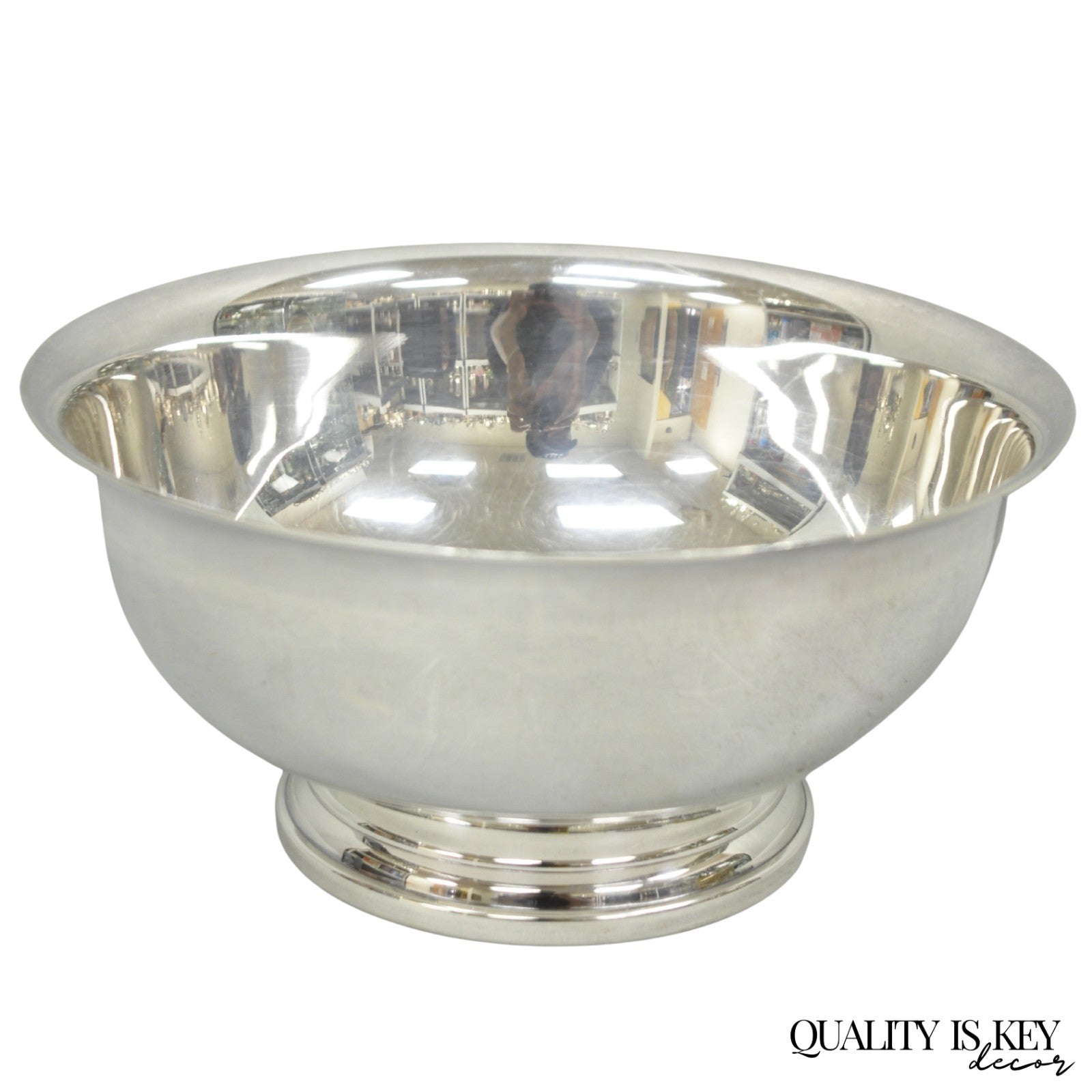 Vintage Mid Century Modern Gorham YC780 8" Silver Plated Serving Bowl (C)