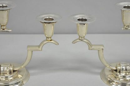 Salvador de la Serna Art Deco Sculptural 925 Sterling Silver Candlestick - Pair