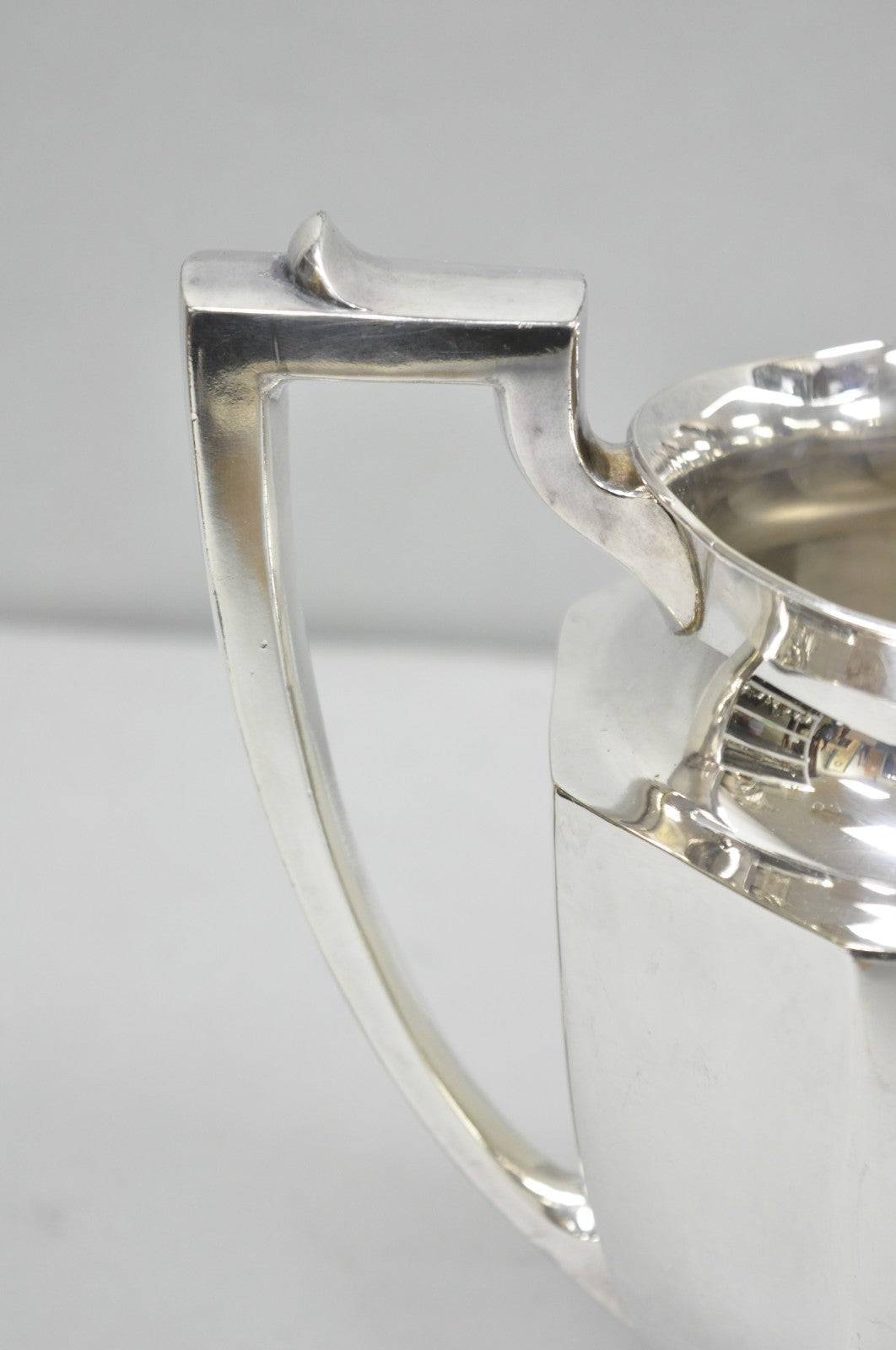 Vintage Art Deco Silver Plated Octagonal Faceted Water Pitcher by Homan Plate