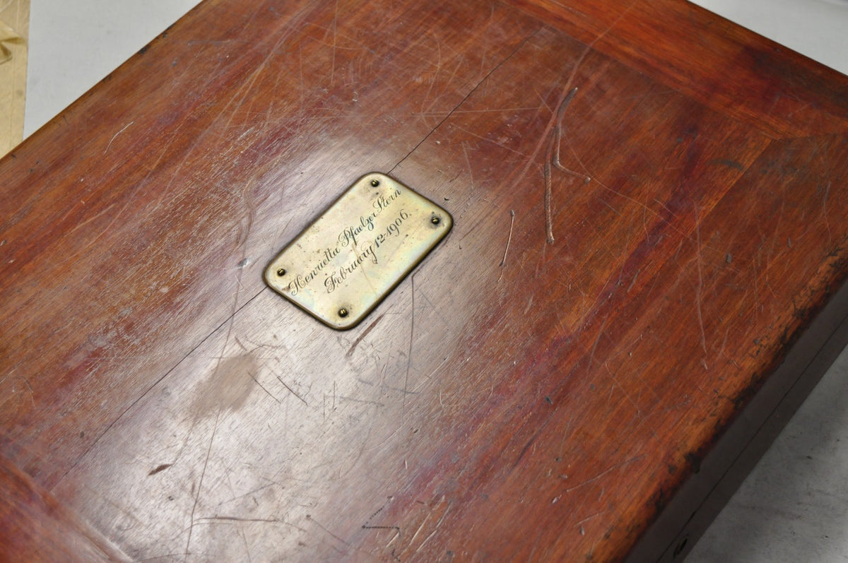 Antique S Kind & Sons Edwardian Mahogany Fitted Silverware Flatware Case Chest
