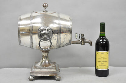Antique English Regency Silver Plated "Whiskey Barrel" Samovar w/ Lions by B&W