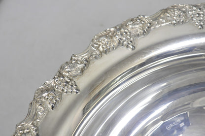 Vintage Victorian Style Grapevine Large Silver Plated Pedestal Punch Bowl