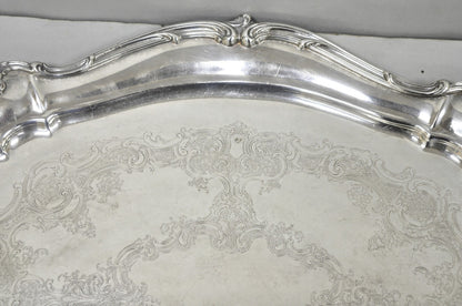 Antique Gorham Silver Plated Victorian Oval Butlers Serving Platter Bar Tray