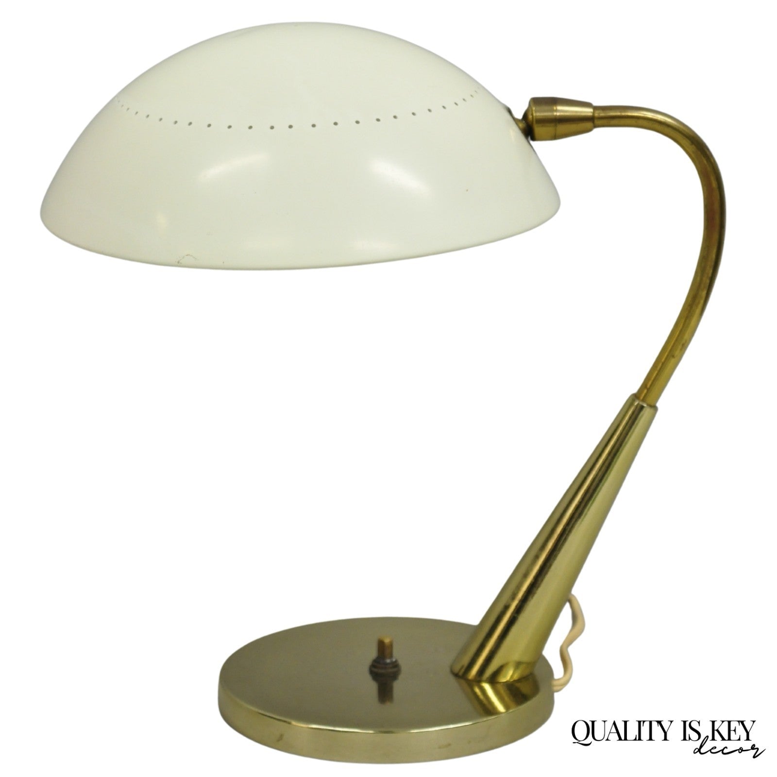 Vintage Mid Century Modern Italian Laurel Maurizio Tempestini Brass Desk Lamp