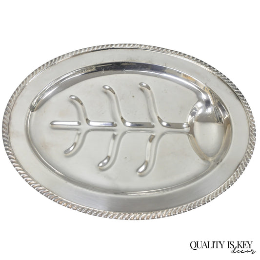 Vintage Sheffield Regency Silver Plated Oval Meat Cutlery Serving Platter Tray