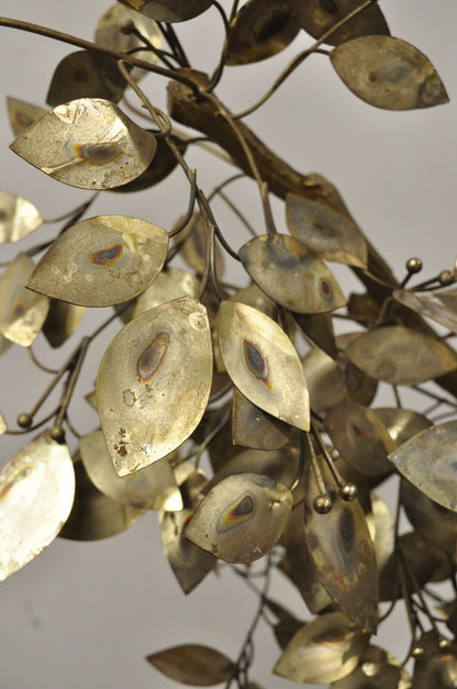 Vintage Mid Century Modern Curtis Jere Style Brutalist Brass Tree Sculpture
