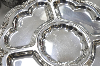 Vintage Victorian Silver Plated Lazy Susan Revolving Serving Platter Party Tray