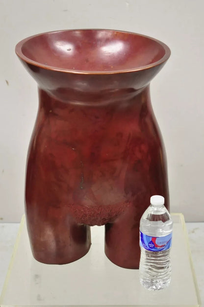 Gary Spradling (1951-2006) Bronze Nude Female Torso Burnished Red Art Sculpture