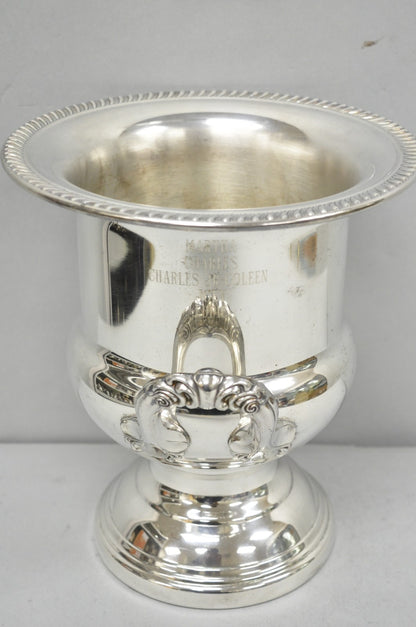 Vintage Leonard Silver Plated Trophy Cup Champagne Chiller Ice Bucket Engraved