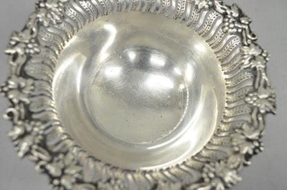 Vintage English Victorian Silver Plated Grapevine Small Bar Nut Dish Bowl