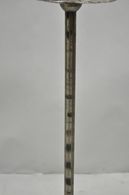 Vintage Spanish Gothic Hand Wrought Iron Candlestick Short Italian Floor Lamp
