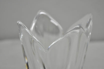 Vintage 6" Orrefors Sweden Lotus Flower Crystal Glass 4 Petal Vase