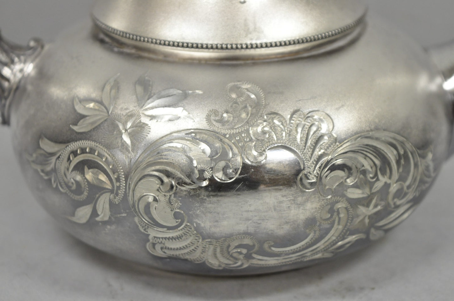 Antique EG Webster English Art Nouveau Silver Plated Repousse Tea Set - 3 Pc Set
