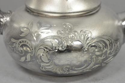 Antique EG Webster English Art Nouveau Silver Plated Repousse Tea Set - 3 Pc Set