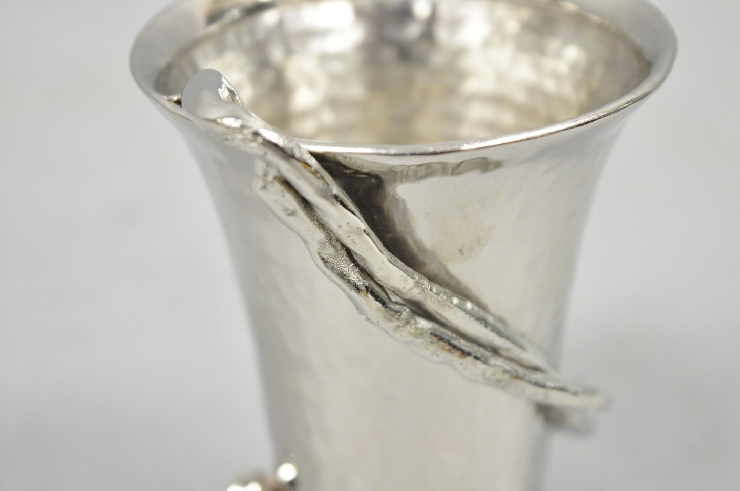 Michael Aram Twig Hand Hammered Stainless Steel Silver Plated Small Goblet Cup