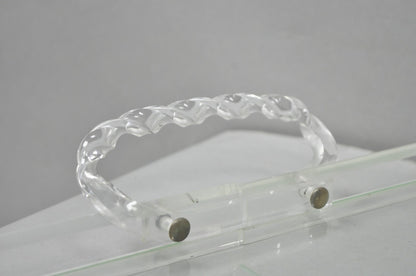 Vintage Mid Century Modern Dorothy Thorpe Style Etched Glass Bird Acrylic Tray