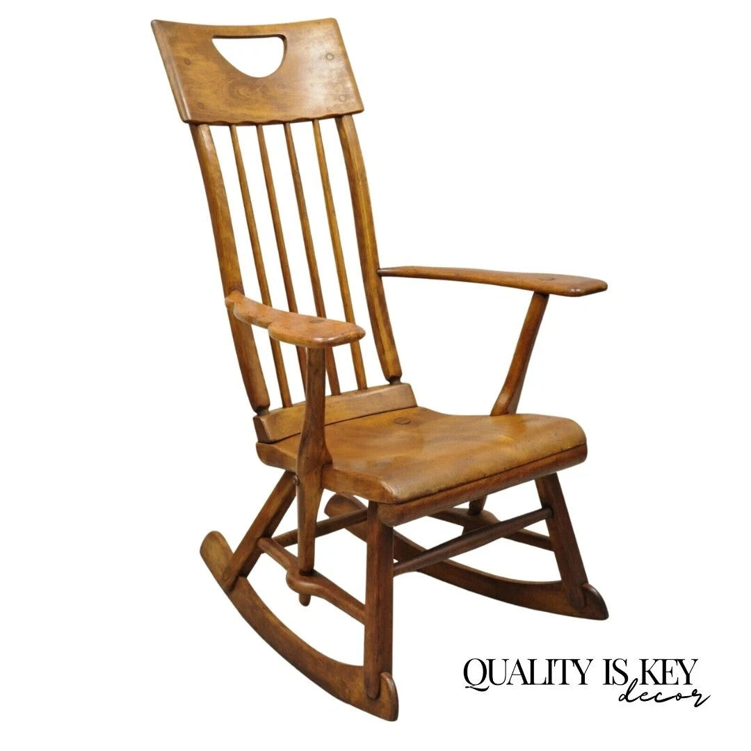 Vintage Sikes Co Maple Wood American Colonial Style Rocker Rocking Chair (B)