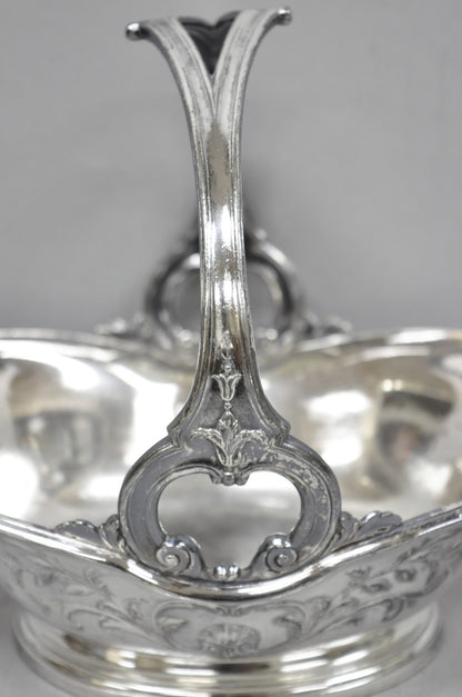 Antique Christofle Gallia French Art Nouveau Silver Plated Fruit Basket w Handle